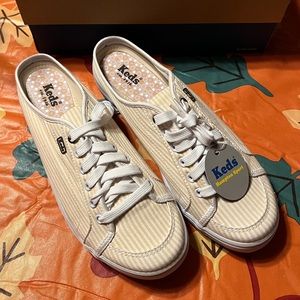 🍄Yellow White Stripe Keds BRAND NEW